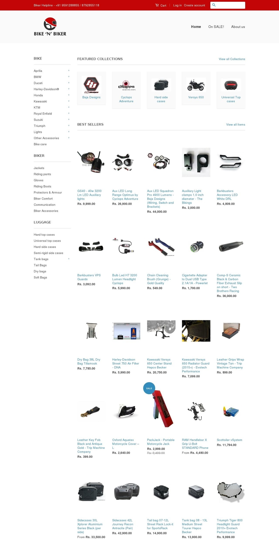 bikenbiker.com shopify website screenshot