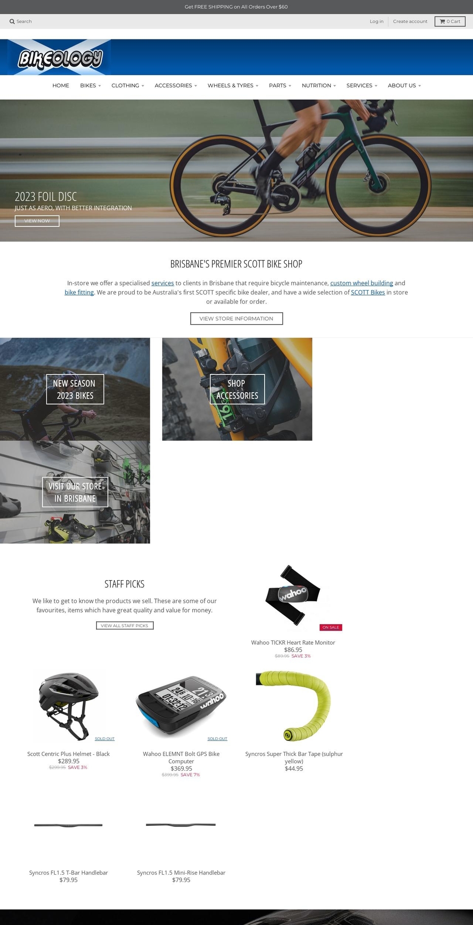 bikeology.com.au shopify website screenshot