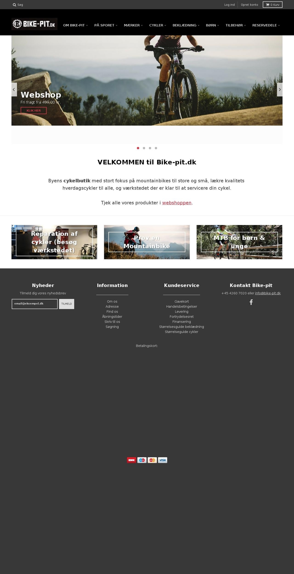 bikepit.dk shopify website screenshot