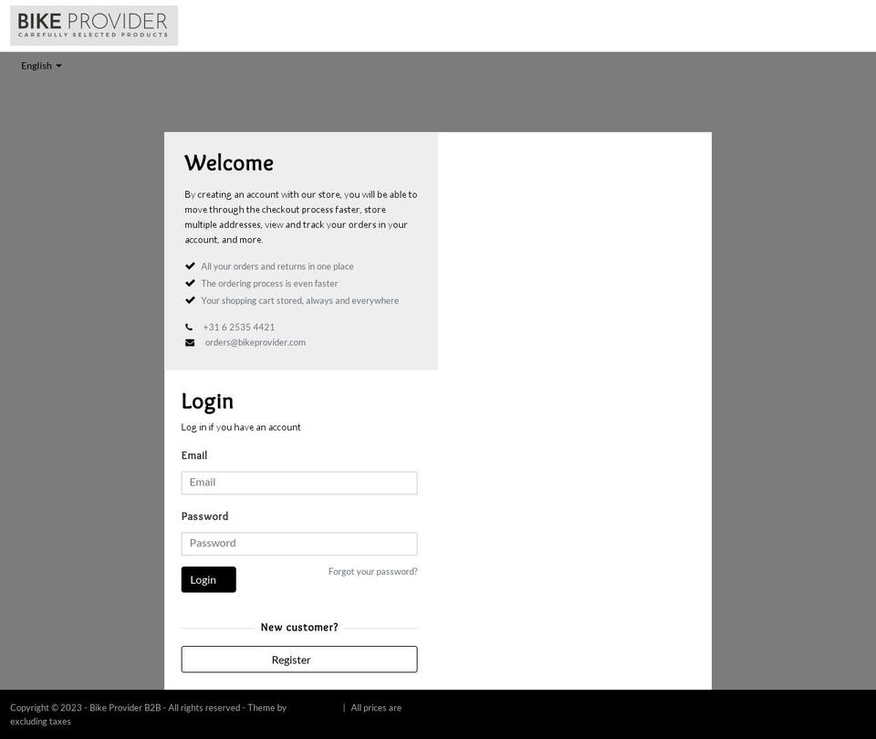 bikeprovider.com — Shopify storefront screenshot