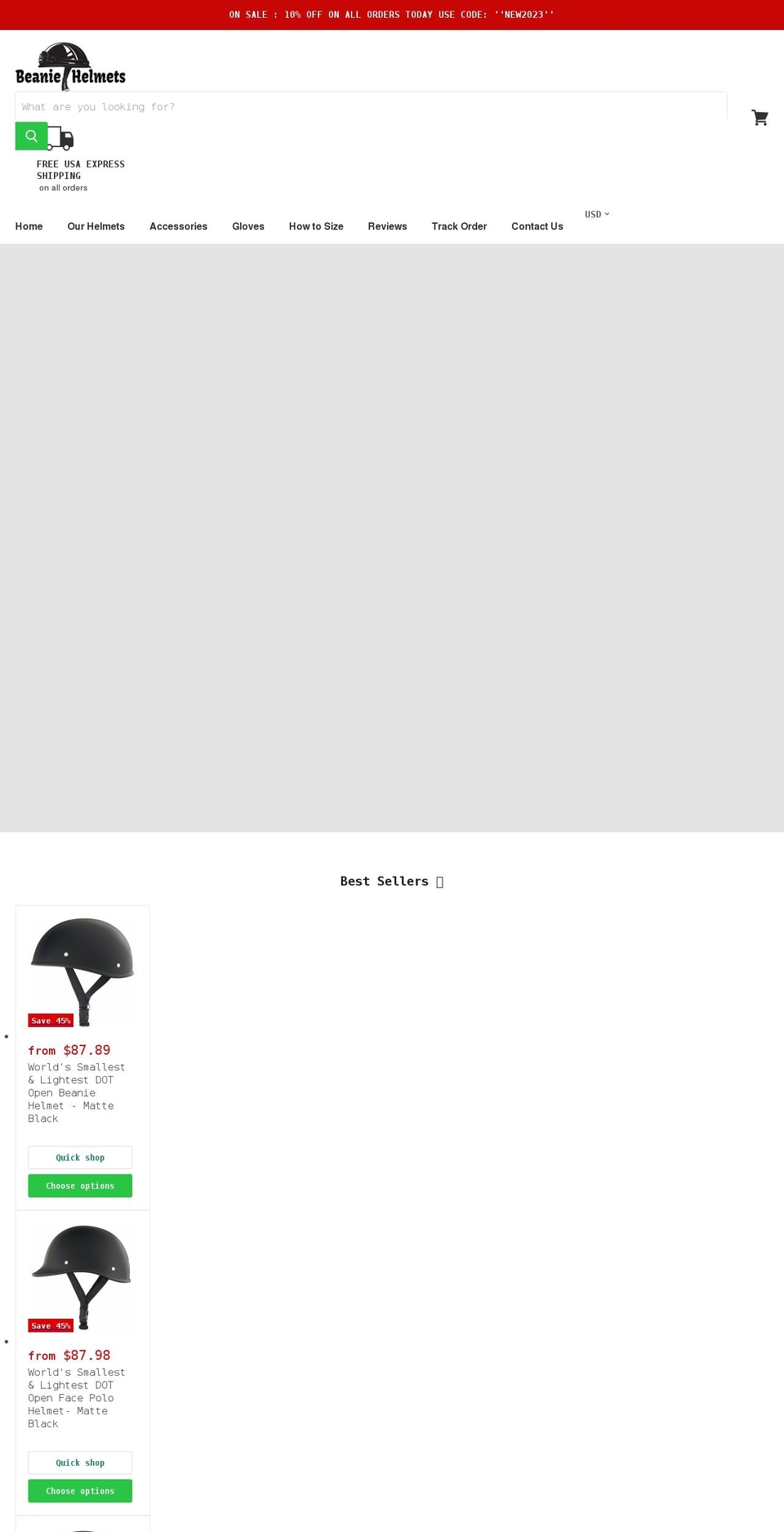 Bks Shopify theme site example bikerbeaniehelmets.com