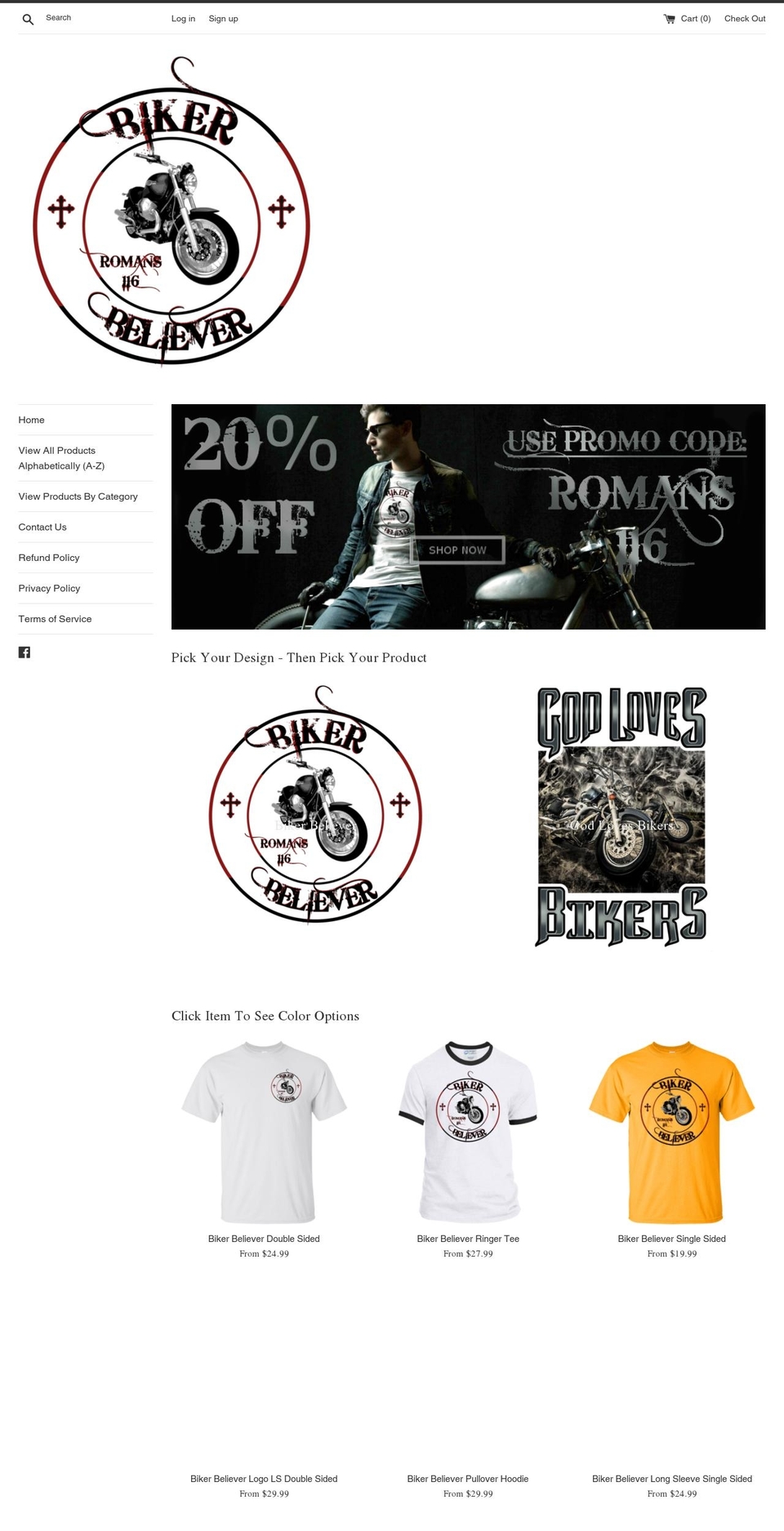bikerbeliever.com — Shopify storefront screenshot