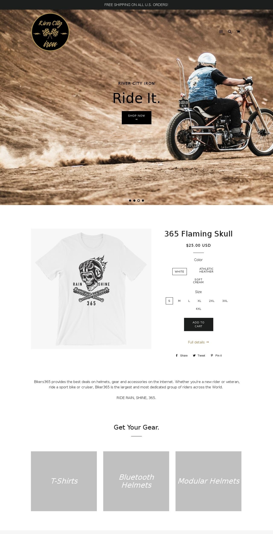 bikers365store.com — Shopify storefront screenshot