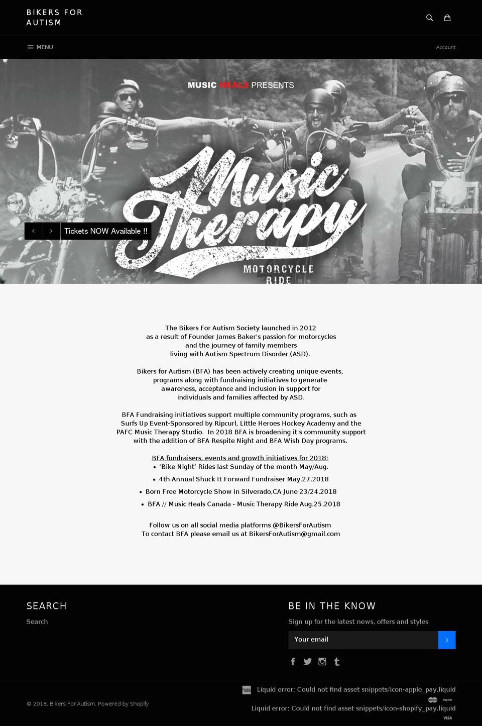 bikers4autism.com — Shopify storefront screenshot