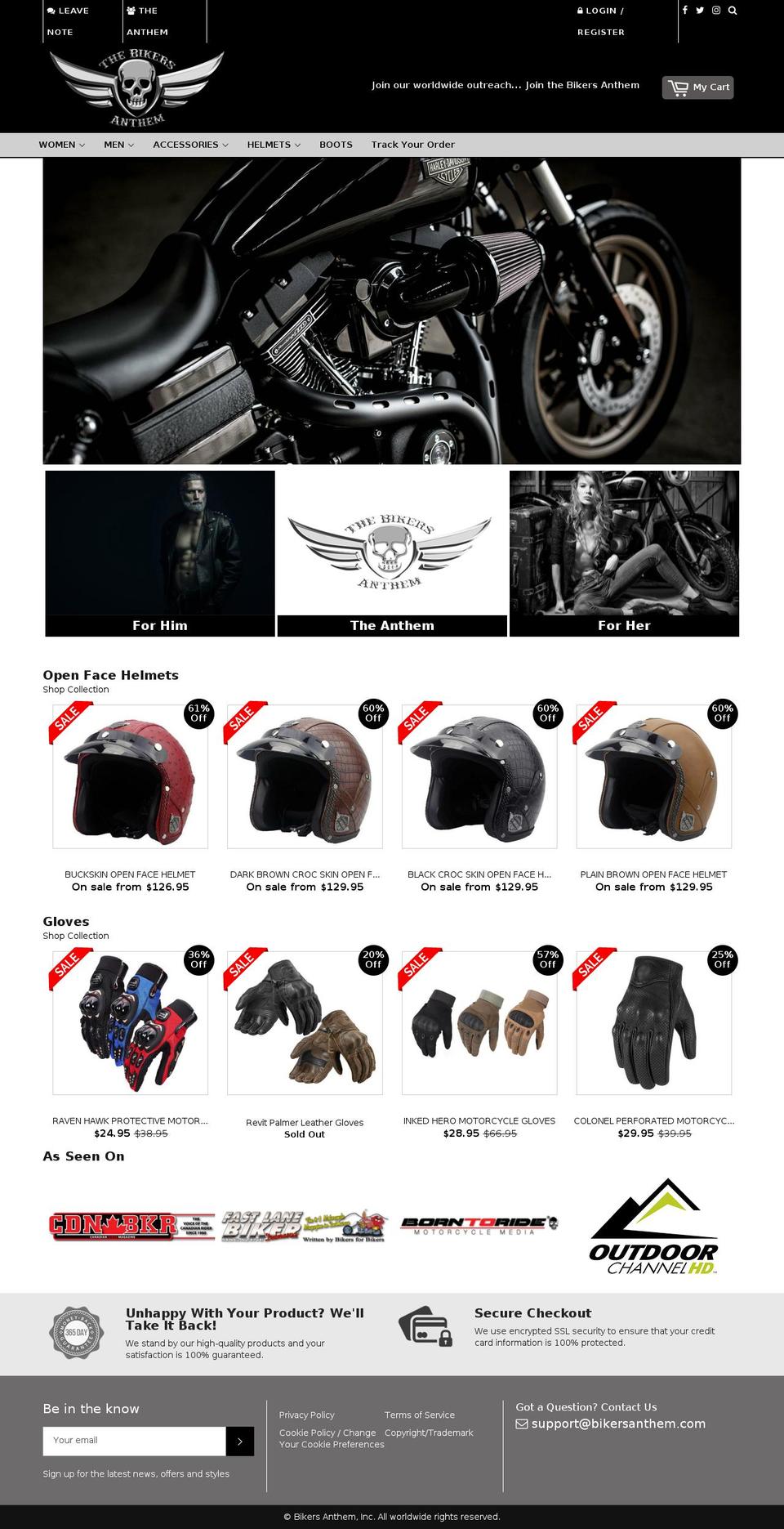 bikersanthem.com — Shopify storefront screenshot