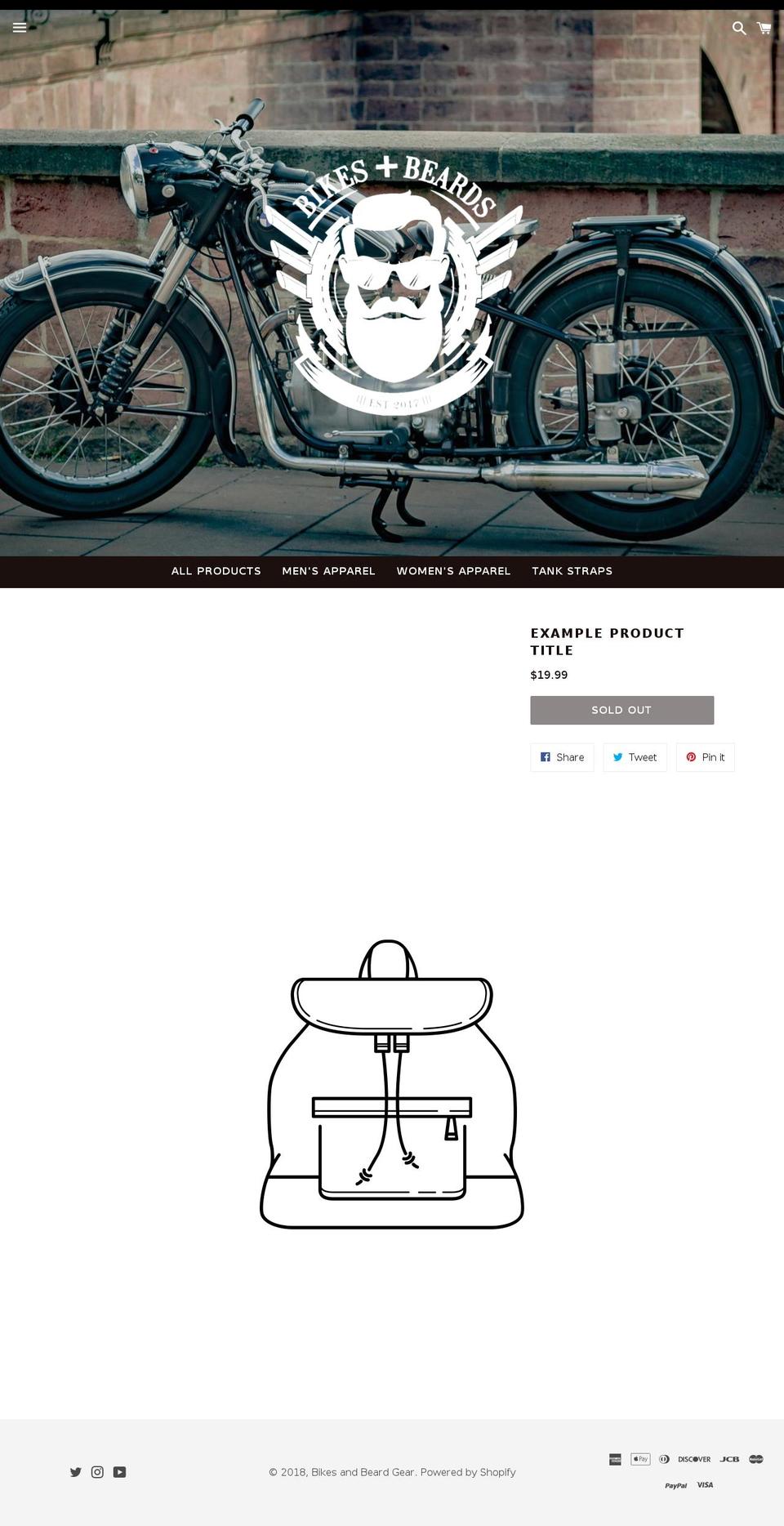 bikesandbeardsgear.com shopify website screenshot