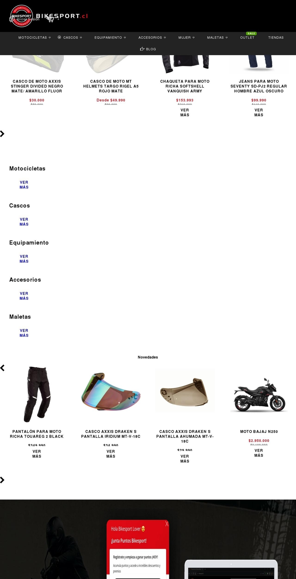 bikesport.cl shopify website screenshot