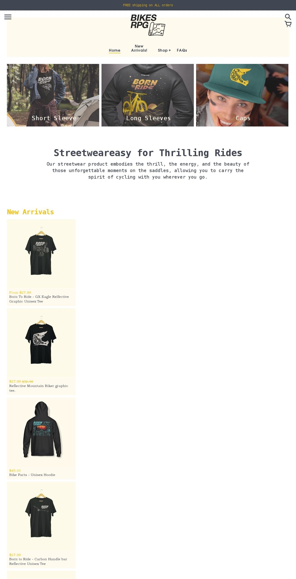 bikesrpg.com shopify website screenshot