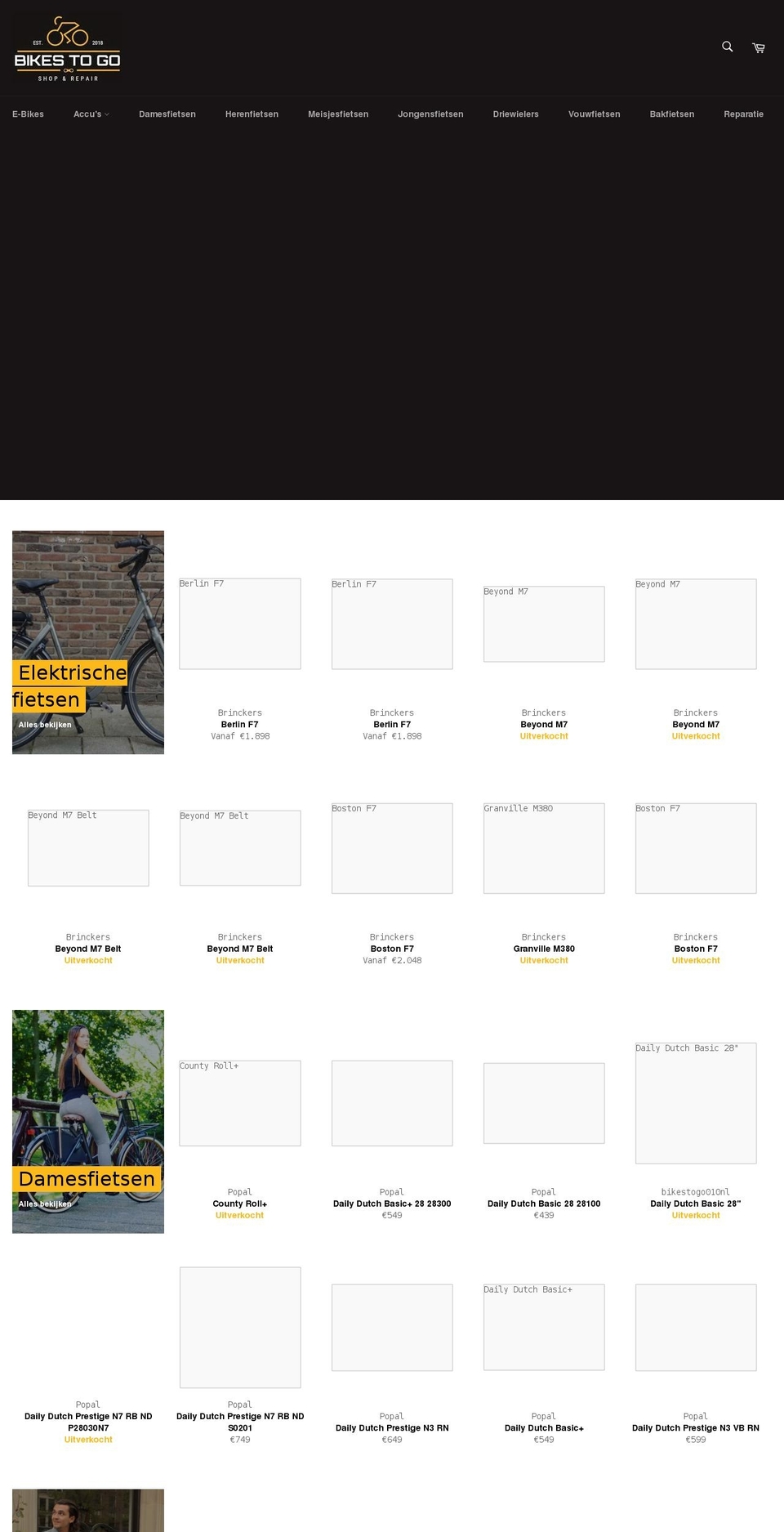 bikestogo010.nl shopify website screenshot