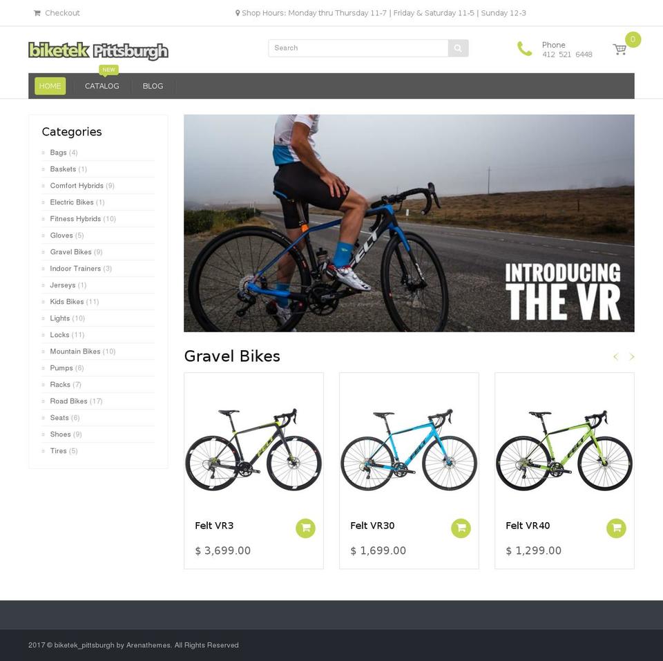 biketek.com shopify website screenshot