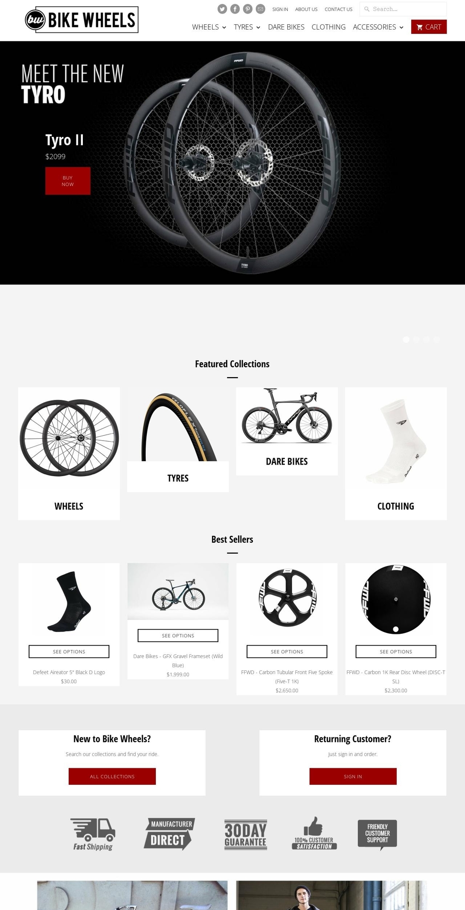 DSL Premium Shopify theme site example bikewheels.com.au