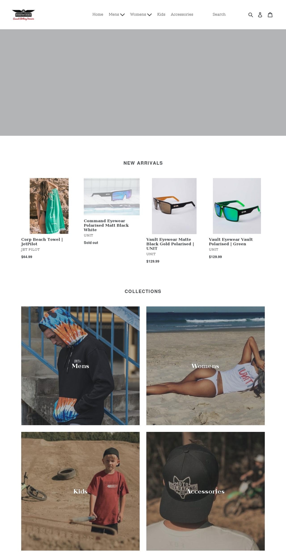 bikeworkscasualclothing.com shopify website screenshot