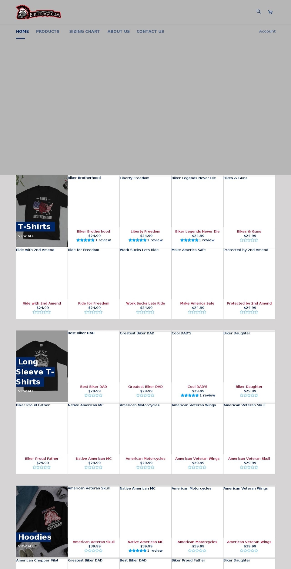bikieragz.com shopify website screenshot
