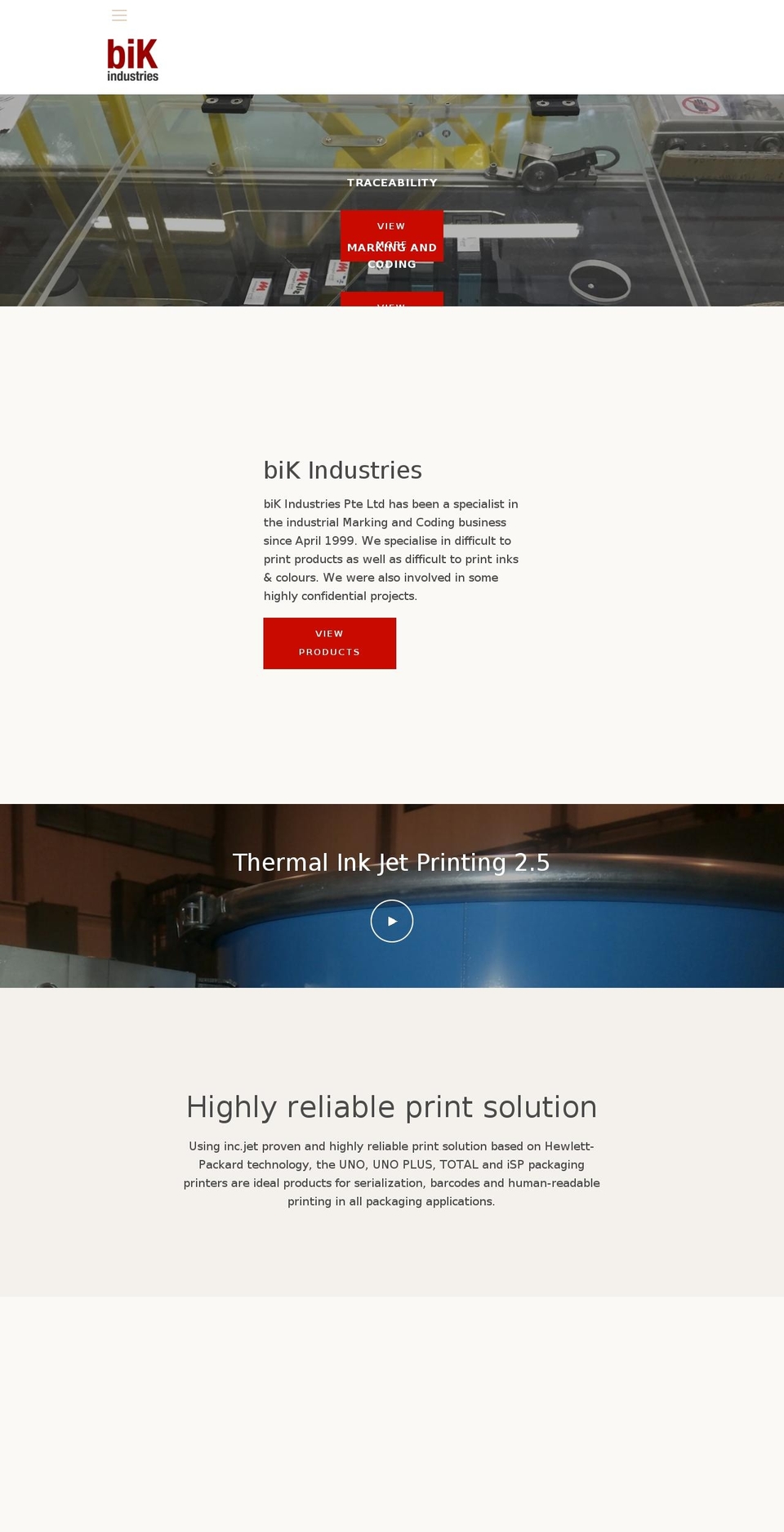 bikindustries.com — Shopify storefront screenshot