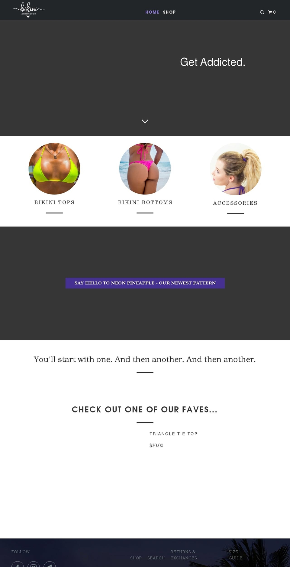 bikiniaddiction.com shopify website screenshot