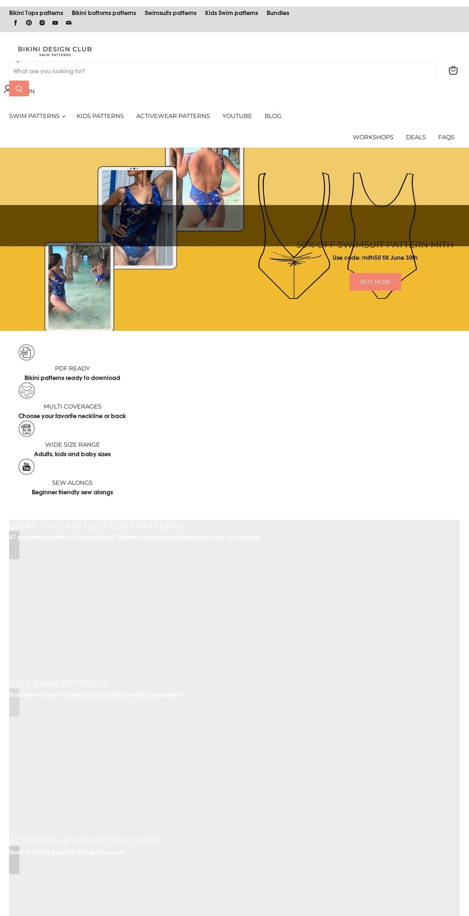 bikinidesignclub.com shopify website screenshot