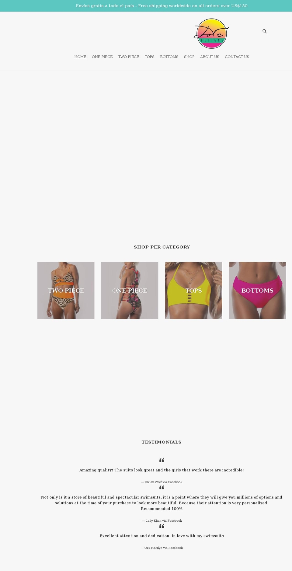 bikinislovedesigns.com shopify website screenshot