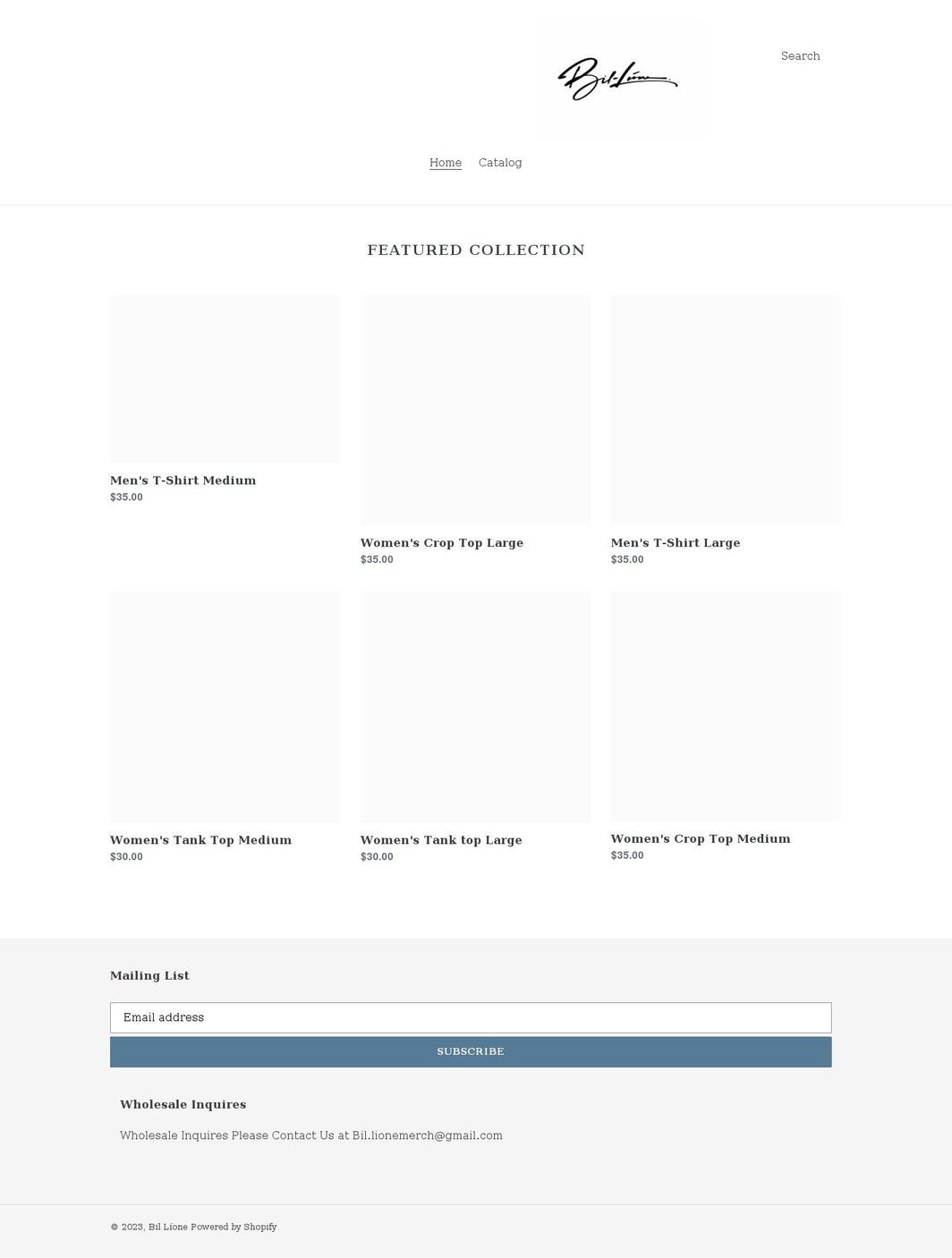 bil-lione.com shopify website screenshot
