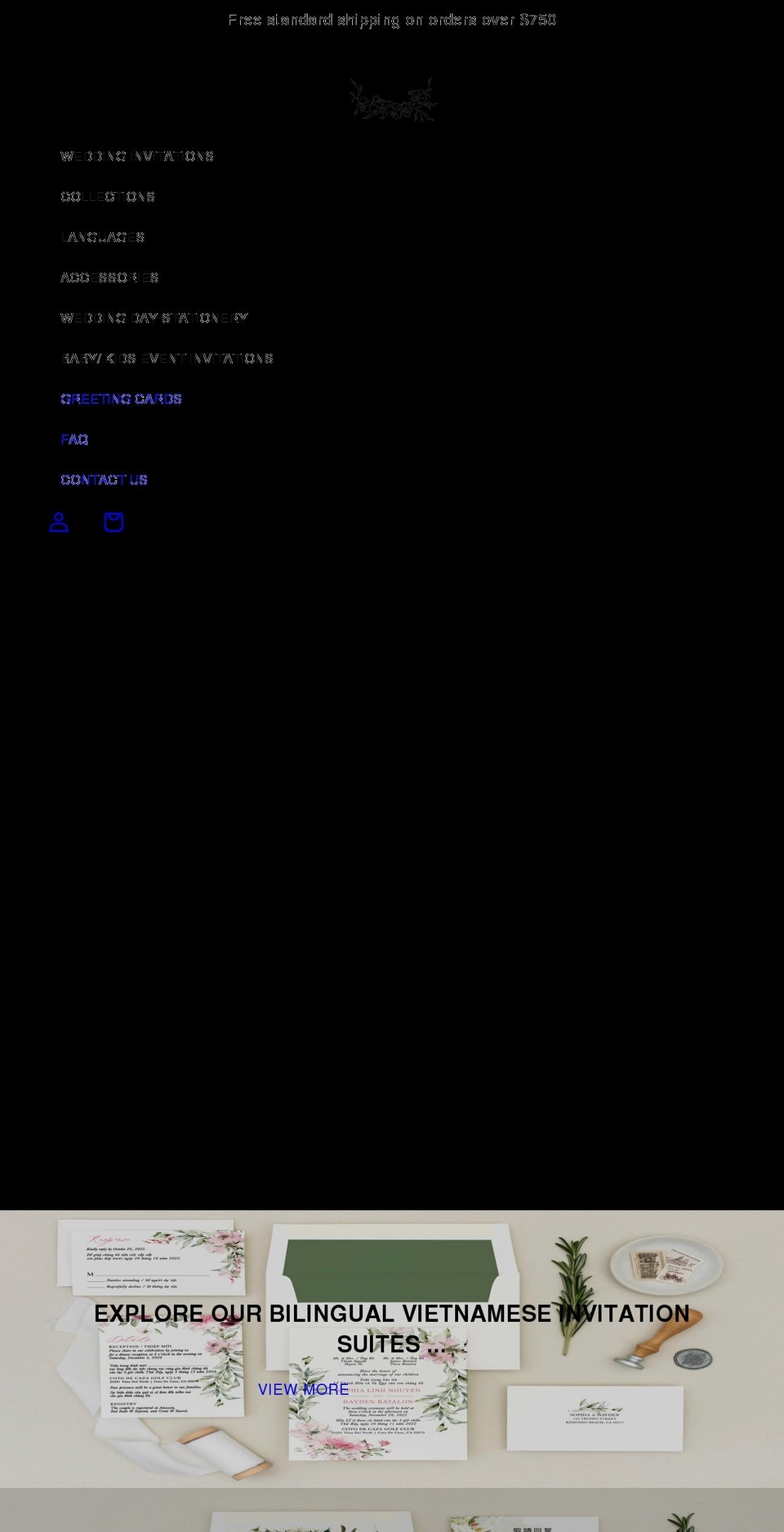 bilingualinvitations.com shopify website screenshot