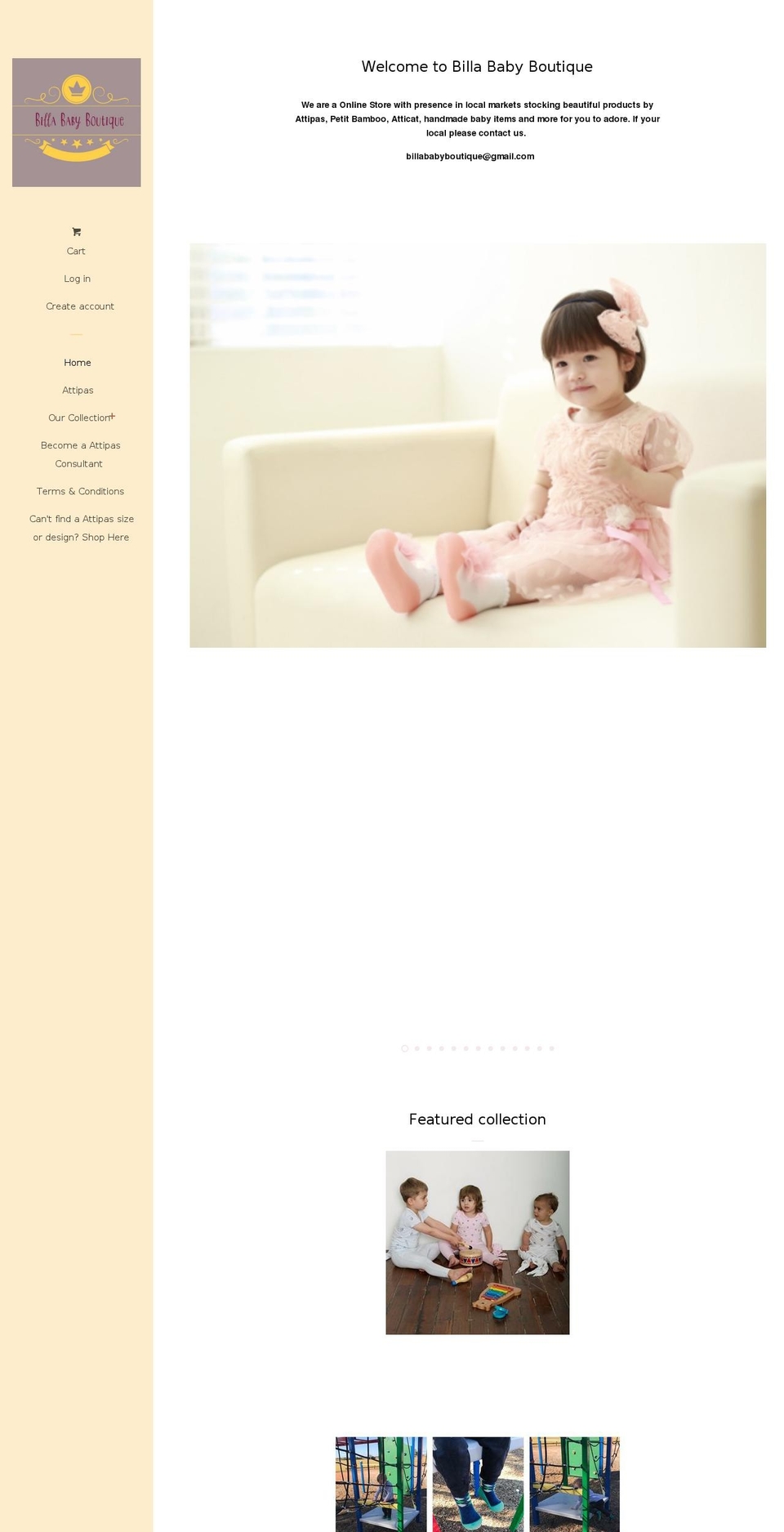 billababyboutique.com — Shopify storefront screenshot