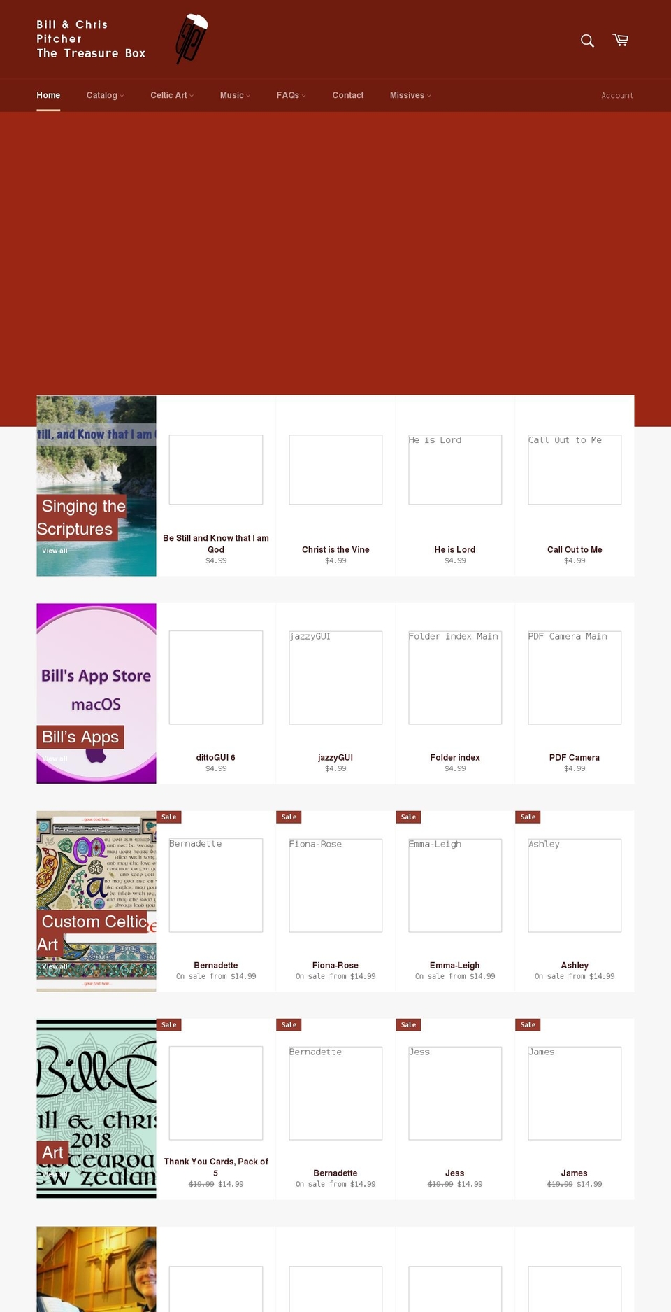 billandchrispitcher.com shopify website screenshot