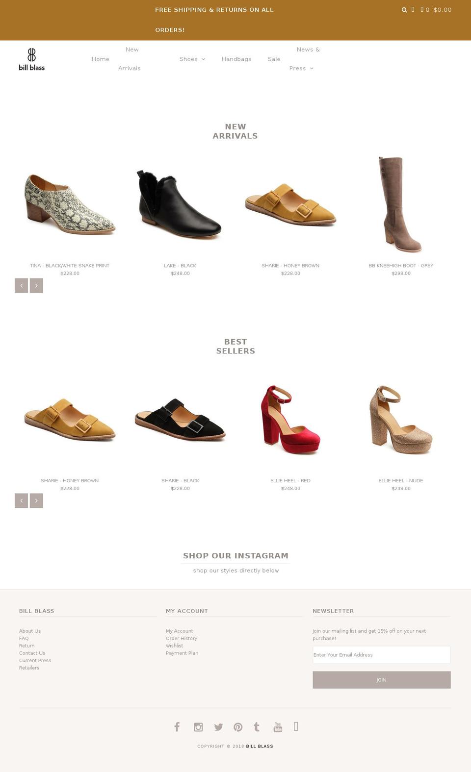 billblass.com — Shopify storefront screenshot