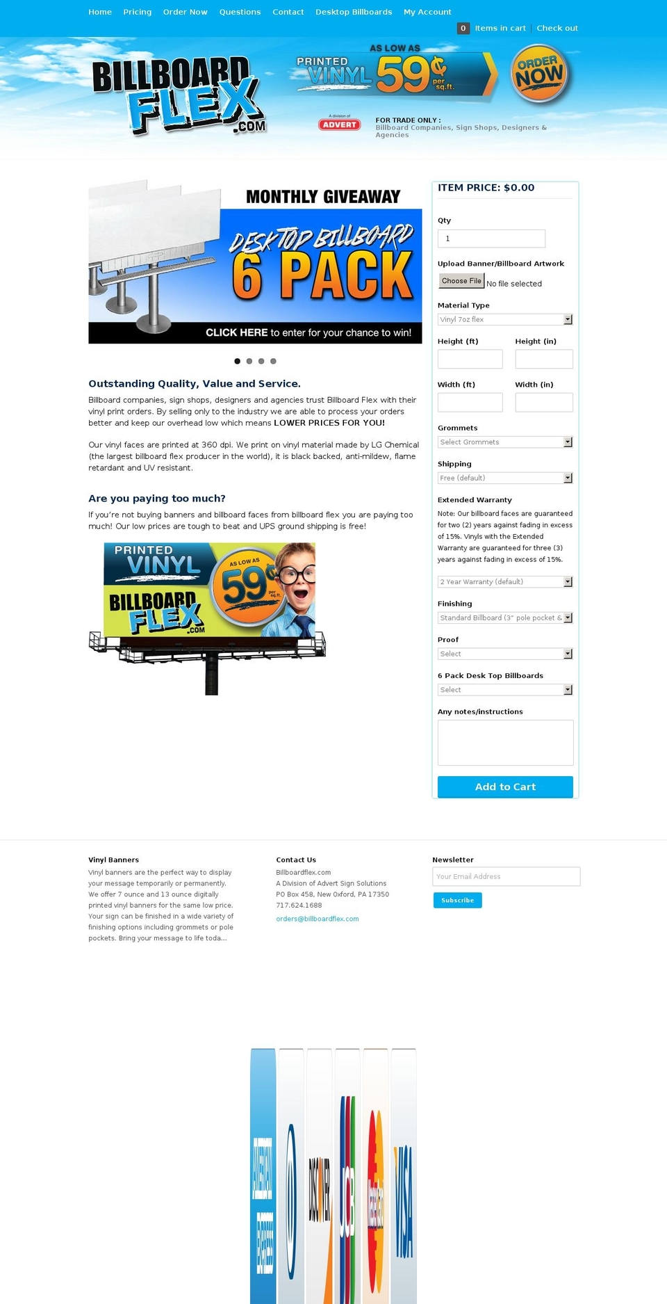billboardflex.com shopify website screenshot