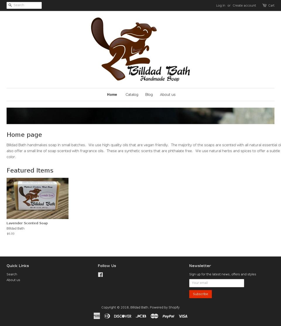 billdadbath.com shopify website screenshot