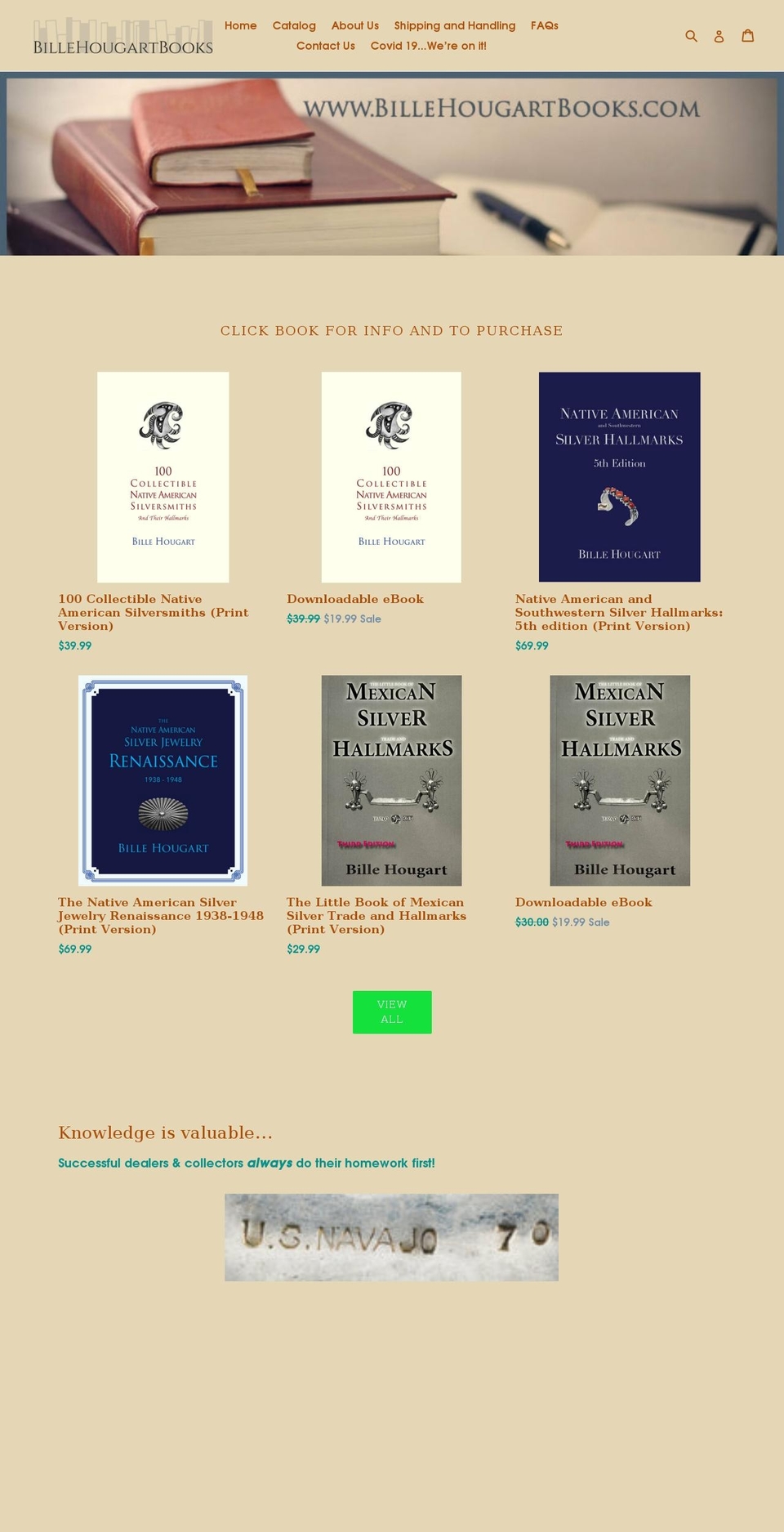 billehougartbooks.com shopify website screenshot