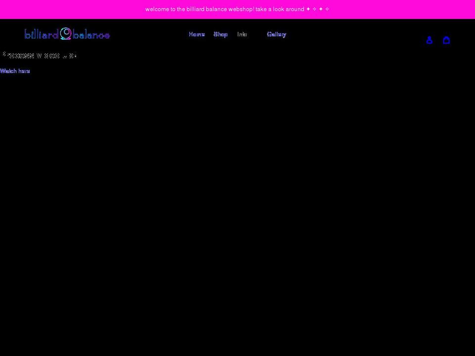 billiardbalance.xyz shopify website screenshot
