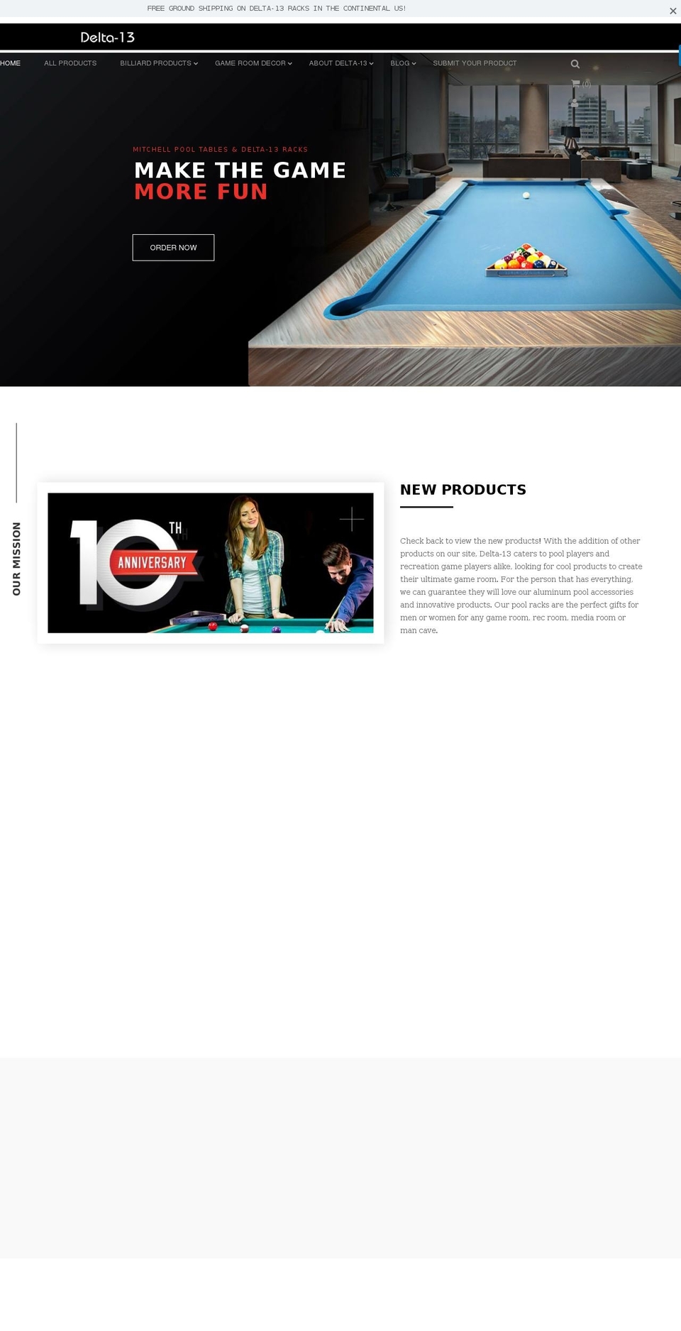 home2 Shopify theme site example billiardballrack.com