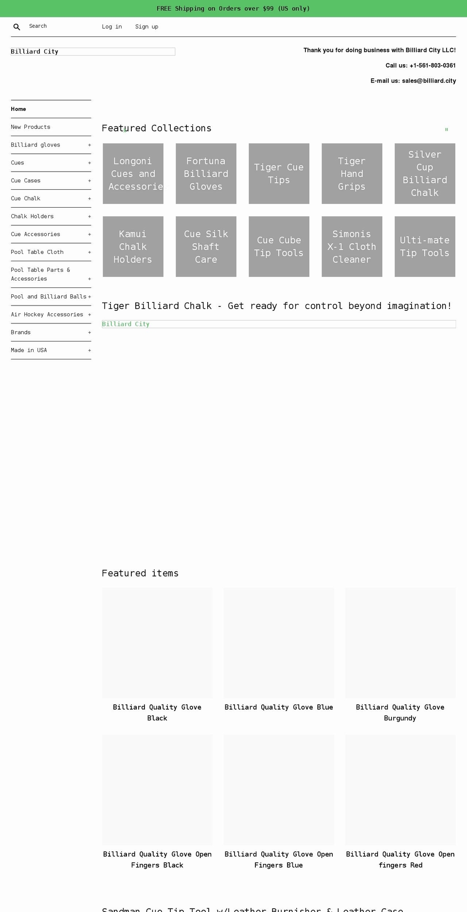 billiardint.com shopify website screenshot
