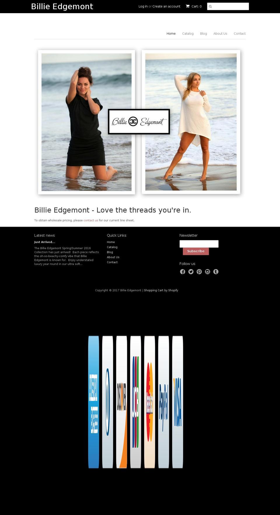 billieedgemont.com shopify website screenshot