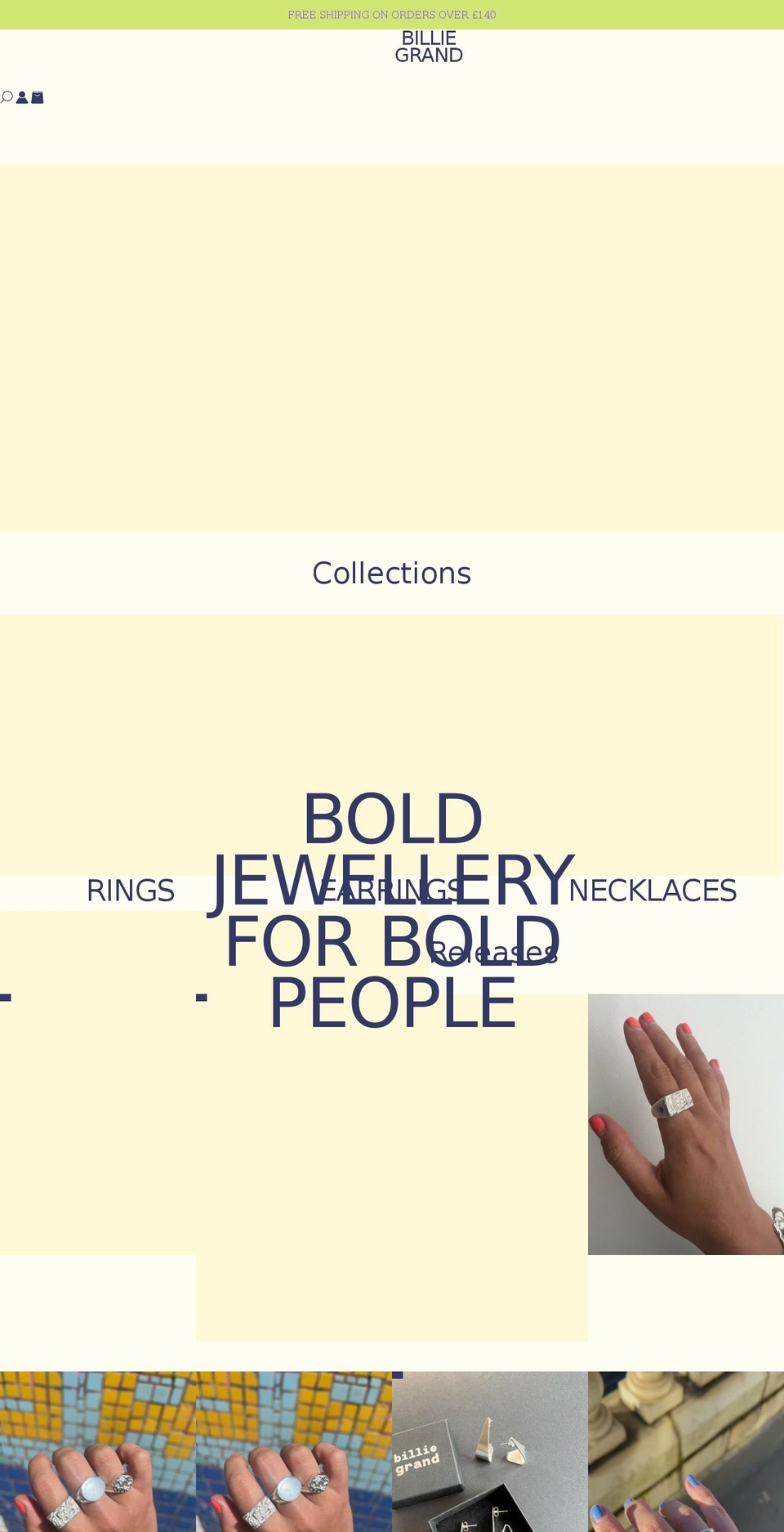 billiegrand.com shopify website screenshot