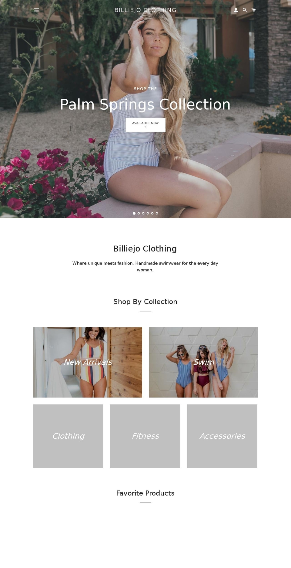 billiejoclothing.com — Shopify storefront screenshot