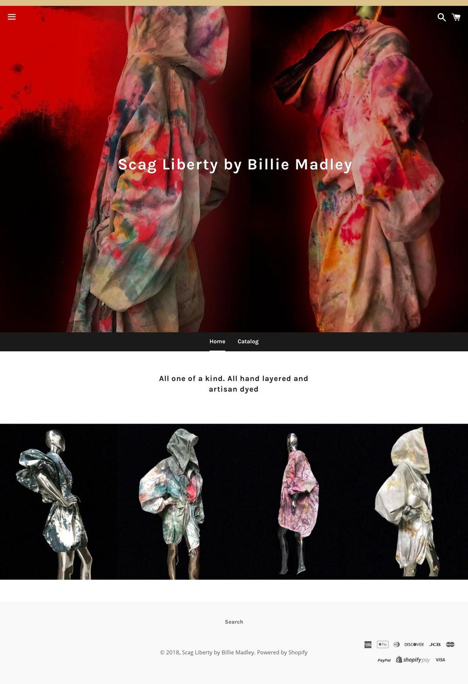 billiemadley.com — Shopify storefront screenshot