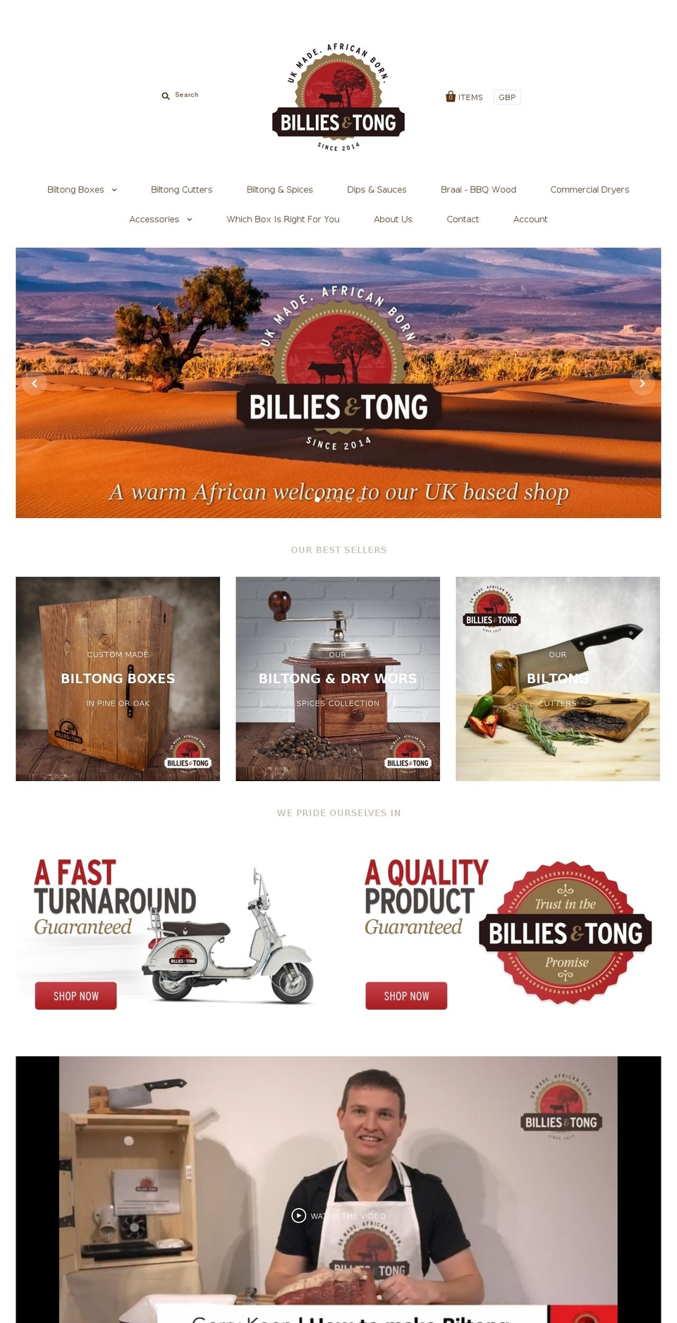 billiesandtong.com shopify website screenshot