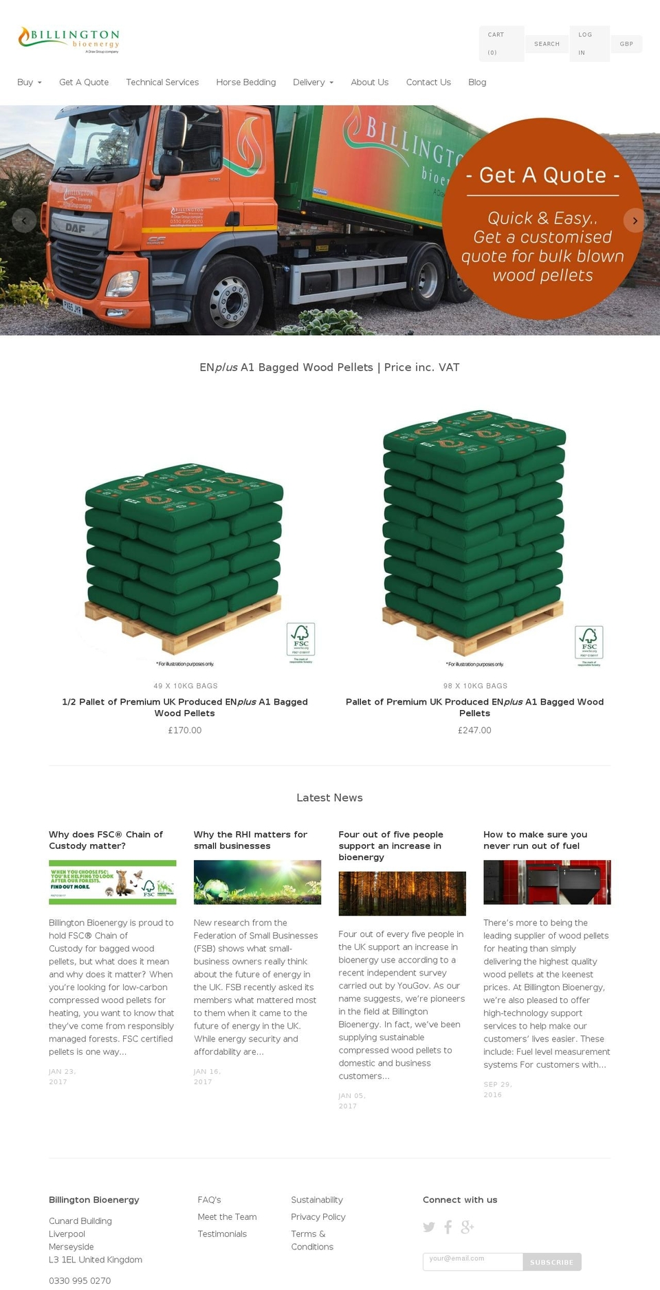 billingtonbioenergy.com shopify website screenshot