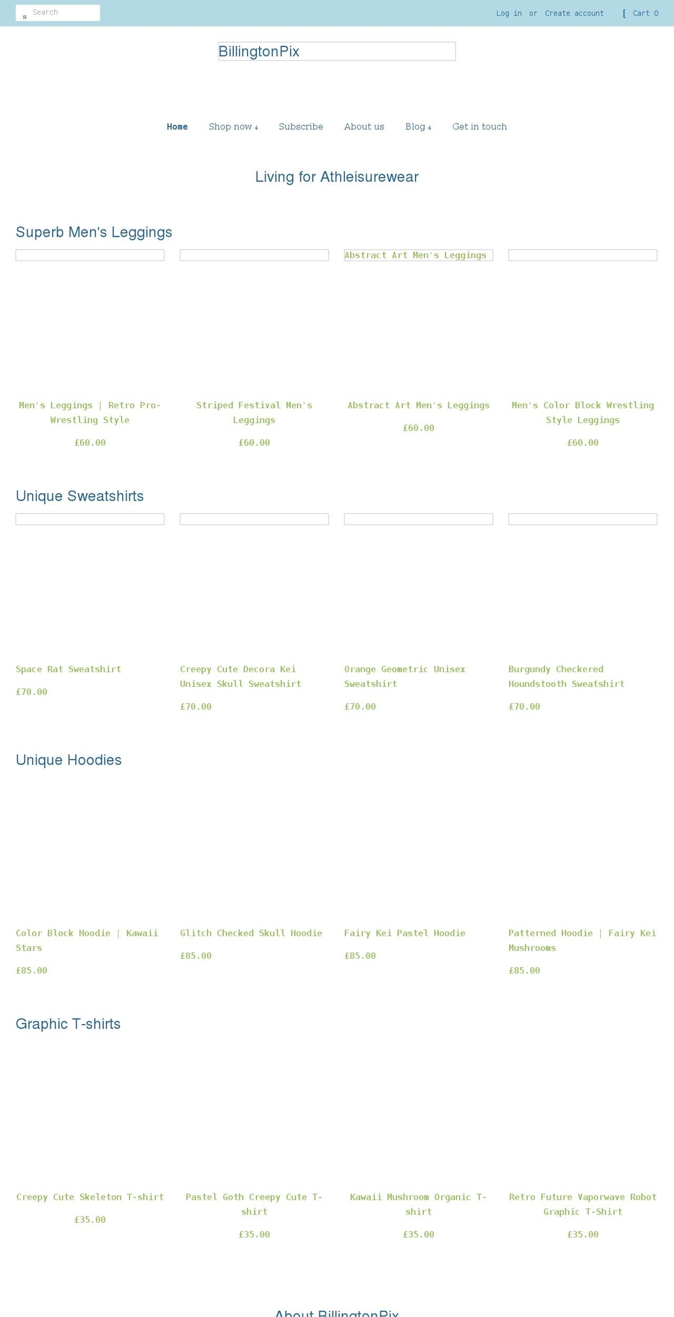 billingtonpix.com shopify website screenshot