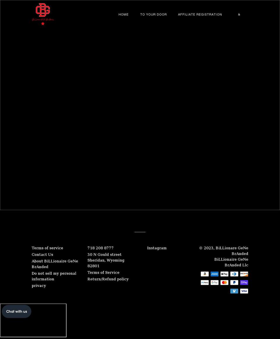 billionairegenebranded.com shopify website screenshot