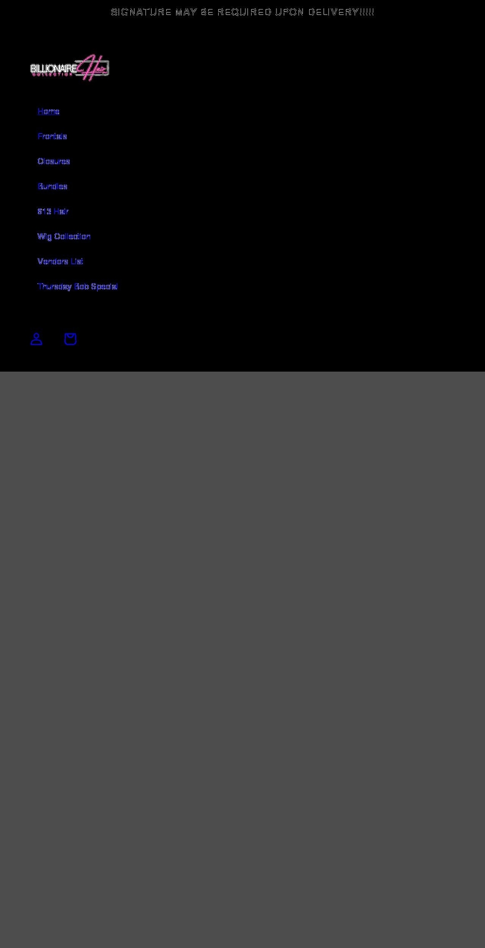 billionairehaircollection.com — Shopify storefront screenshot