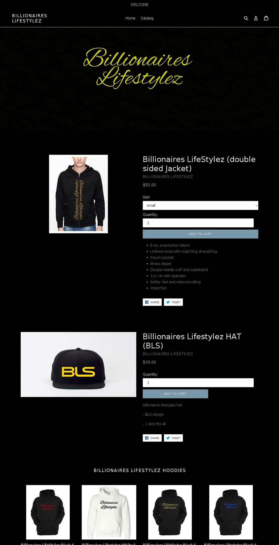billionaireslifestylez.com shopify website screenshot