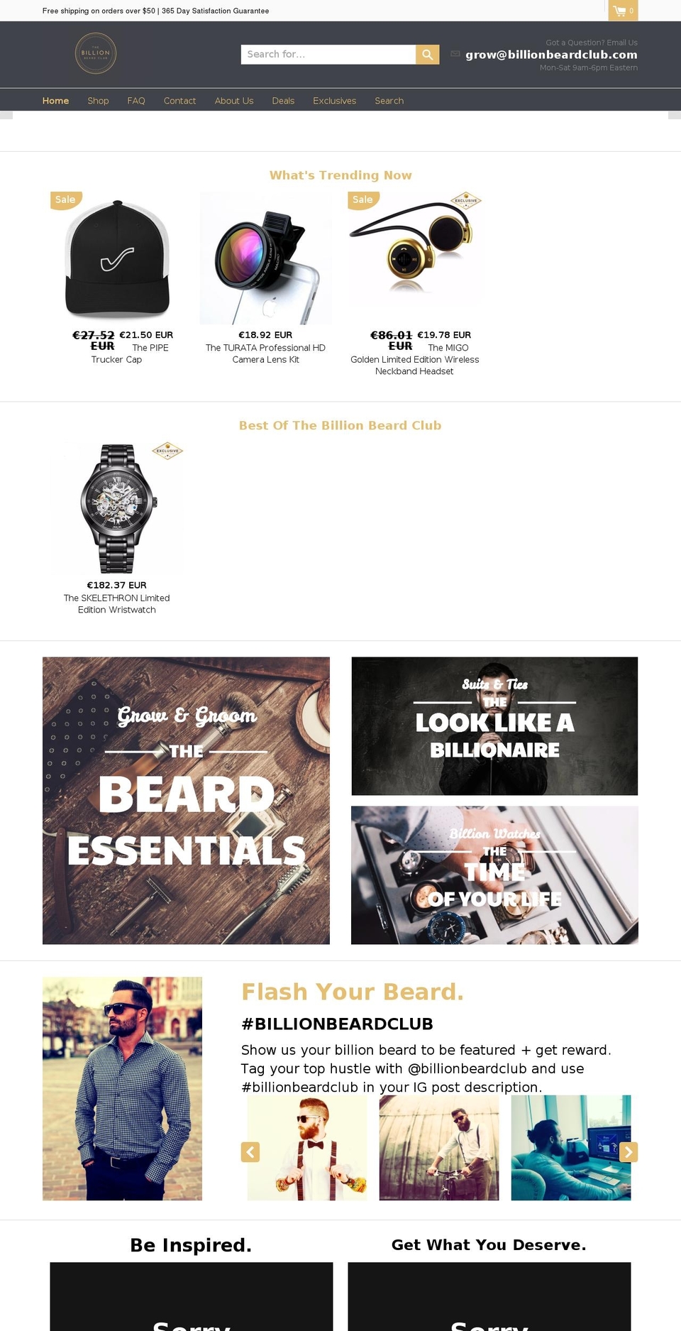 billionbeardclub.com — Shopify storefront screenshot