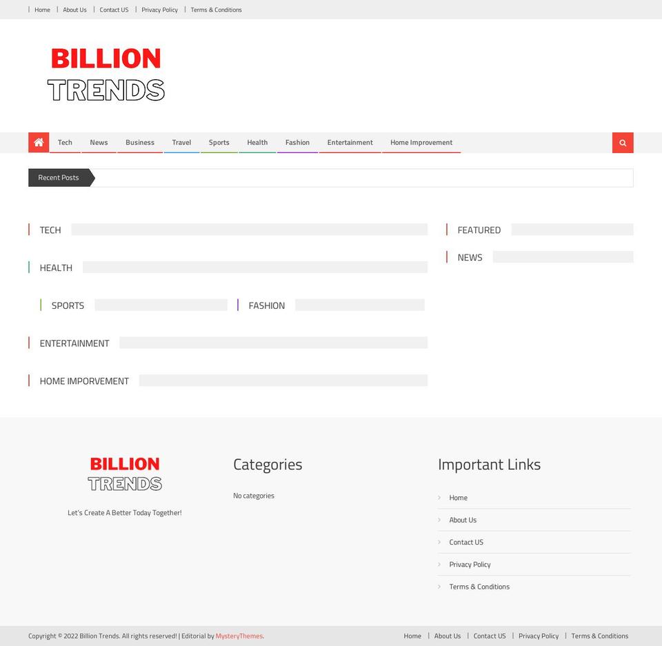 billiontrends.com — Shopify storefront screenshot