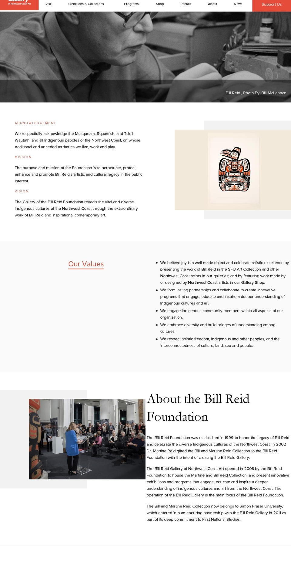 Bill Reid Gallery - Production V1 Shopify theme site example billreidfoundation.ca