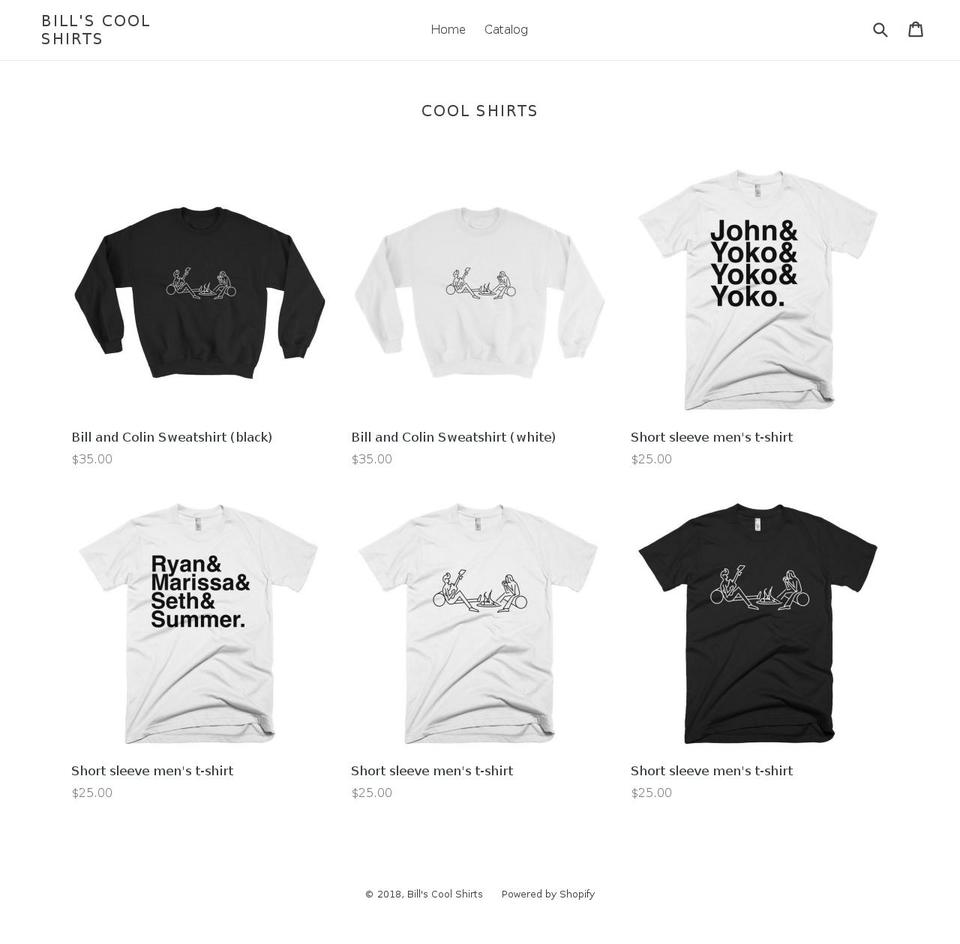 billscoolshirts.com shopify website screenshot