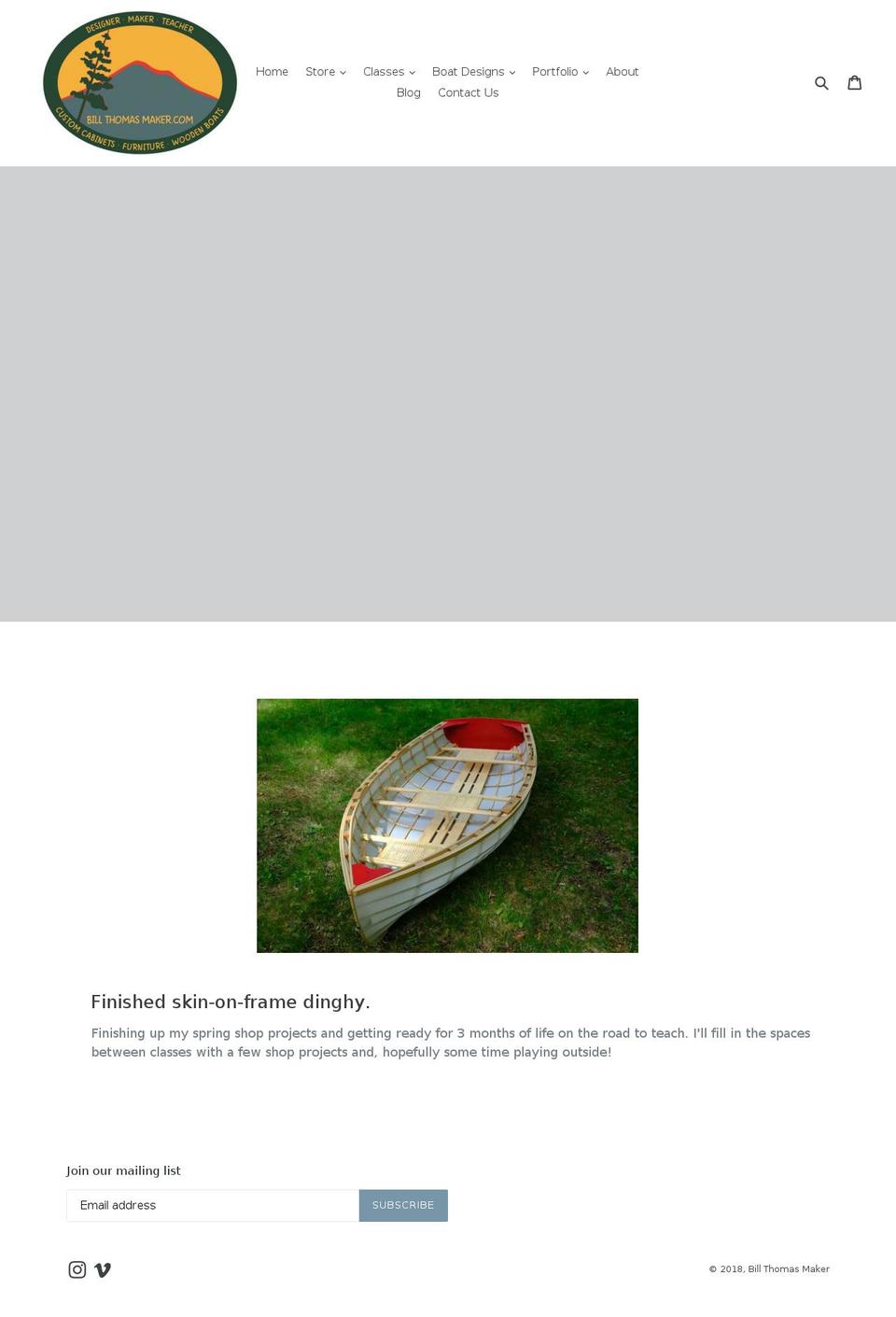 billthomasmaker.com — Shopify storefront screenshot