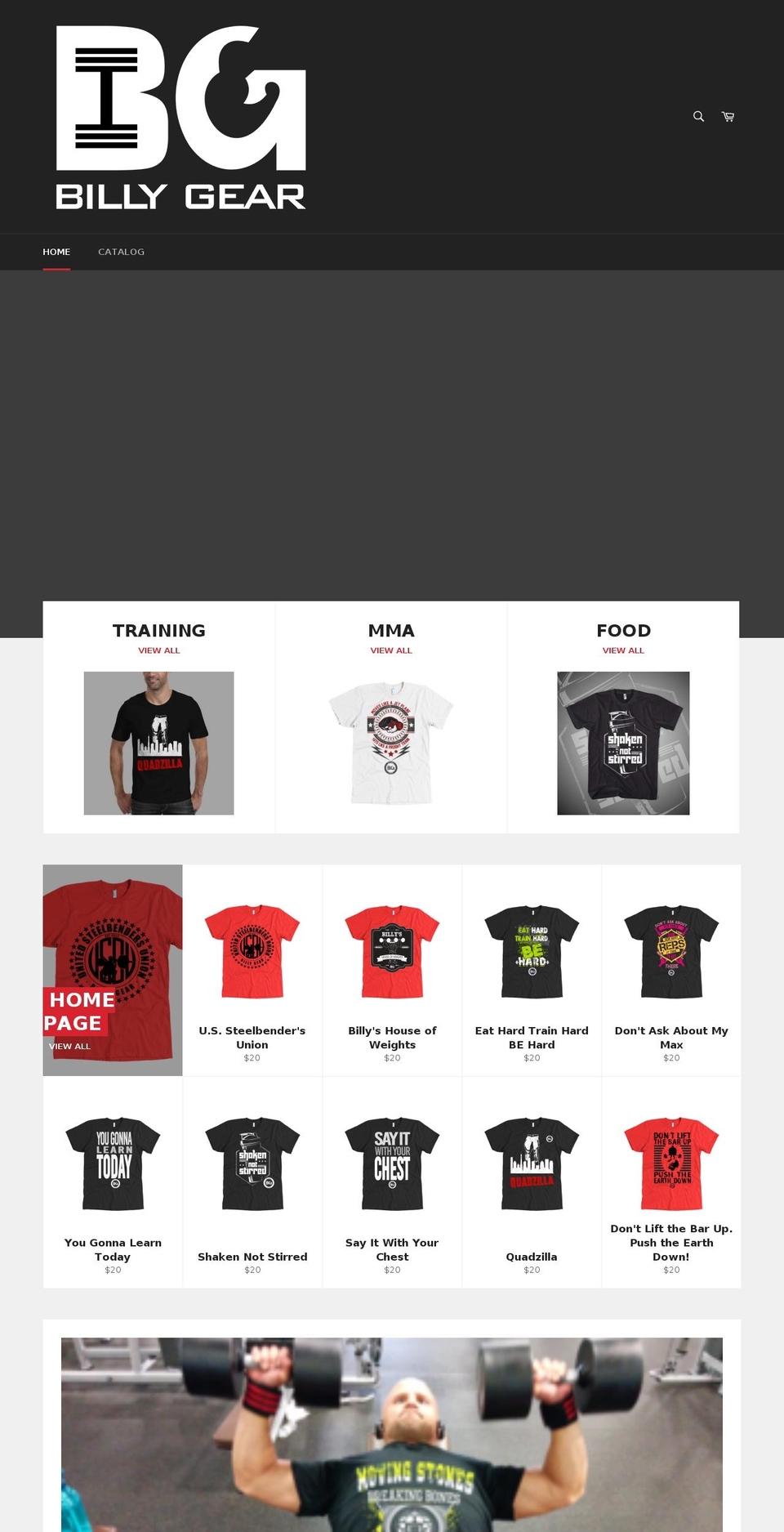 billy-gear.com — Shopify storefront screenshot