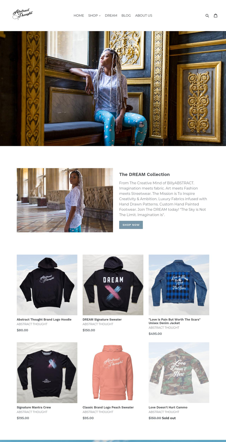 billyabstract.com shopify website screenshot