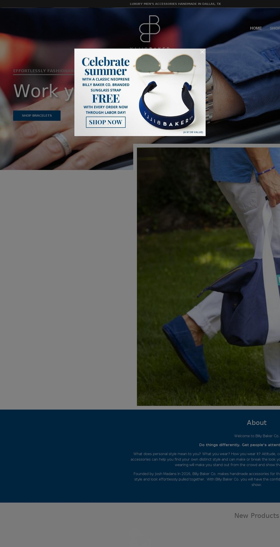 billybakerco.com — Shopify storefront screenshot